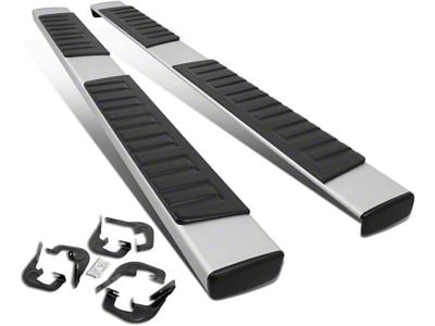 6.25-Inch Running Boards; Silver (07-19 Sierra 2500 HD Extended/Double Cab)