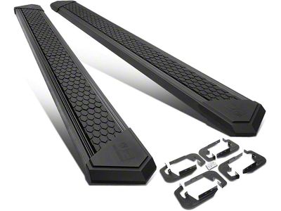 8-Inch Flat Step Bar Running Boards; Black (07-19 Sierra 2500 HD Crew Cab)