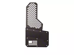 REK-mesh X Merica Universal Offset Standard 12-Inch Wide Mud Flaps with White Logo; Front or Rear (Universal; Some Adaptation May Be Required)