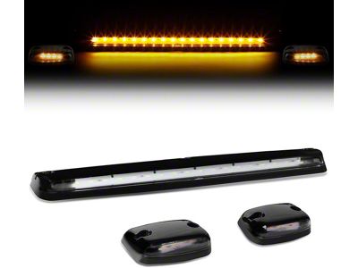 Amber LED Roof Cab Lights; Black (07-13 Sierra 2500 HD)