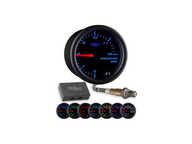 Analog Wideband E85 Air/Fuel Ratio Gauge; Black 7 Color (Universal; Some Adaptation May Be Required)