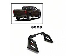 Armour Roll Bar with 5.30-Inch Black Round Flood LED Lights; Black (07-26 Sierra 2500 HD)