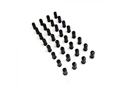 Black Bulge Acorn Lug Nut Kit; 14mm x 1.5; Set of 32 (07-24 Sierra 2500 HD)