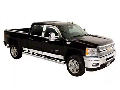 Putco Black Platinum Rocker Panels with GMC Logo (15-19 Sierra 2500 HD Crew Cab w/ 6.50-Foot Standard Box)