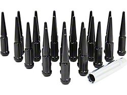 Black Spike Lug Nut Kit; 14mm x 1.5; Set of 32 (07-25 Sierra 2500 HD)