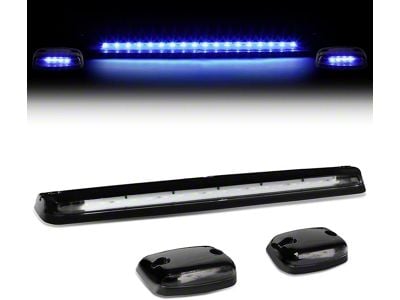 Blue LED Roof Cab Lights; Black (07-13 Sierra 2500 HD)
