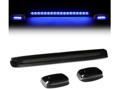 Blue LED Roof Cab Lights; Smoked (07-13 Sierra 2500 HD)
