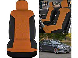 Breathable Mesh Front Seat Covers; Black and Brown (Universal; Some Adaptation May Be Required)