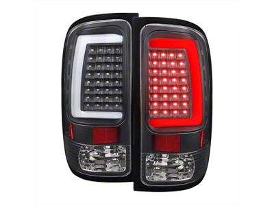 C-Bar LED Tail Lights; Matte Black Housing; Clear Lens (07-14 Sierra 2500 HD)