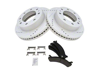 Ceramic Performance 8-Lug Brake Rotor and Pad Kit; Front (07-10 Sierra 2500 HD)