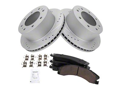 Ceramic Performance 8-Lug Brake Rotor and Pad Kit; Rear (11-19 Sierra 2500 HD)