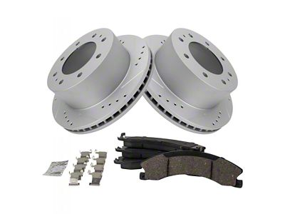 Ceramic Performance 8-Lug Brake Rotor and Pad Kit; Rear (11-19 Sierra 2500 HD)