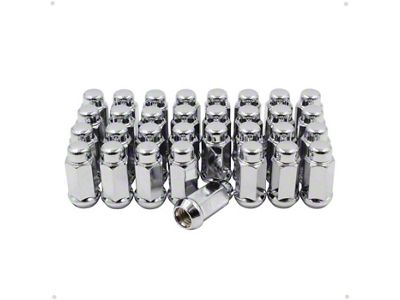 Chrome Bulge Acorn Lug Nut Kit; 14mm x 1.5; Set of 32 (07-24 Sierra 2500 HD)