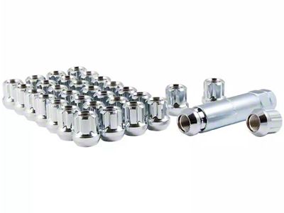 Chrome Open End Spline Lug Nuts; M14 x 1.5; Set of 32 (07-25 Sierra 2500 HD)