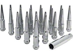 Chrome Spike Lug Nut Kit; 14mm x 1.5; Set of 32 (07-25 Sierra 2500 HD)