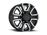 Denali 2500 Replica Black Machine Face 8-Lug Wheel; 20x8.5; 47mm Offset (20-26 Sierra 2500 HD)