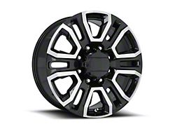Denali 2500 Replica Black Machine Face 8-Lug Wheel; 20x8.5; 47mm Offset (20-26 Sierra 2500 HD)