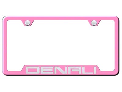 Denali Laser Etched Cut-Out License Plate Frame; Pink (Universal; Some Adaptation May Be Required)