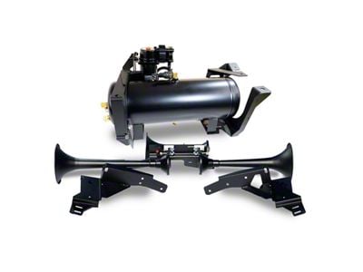 Direct Fit Onboard Air System and Model 730 Demon Triple Train Horn (07-19 Sierra 2500 HD Extended/Double Cab, Crew Cab)