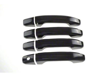 Door Handle Covers; Gloss Black (15-19 Sierra 2500 HD Double Cab, Crew Cab)