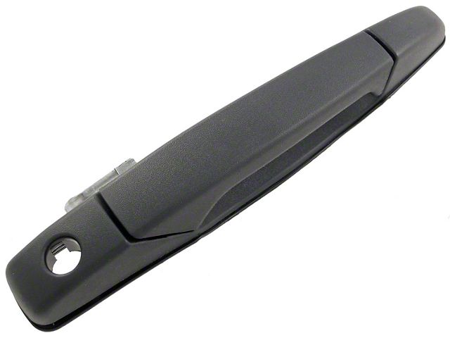 Exterior Door Handle; Front Right; Metal; Plastic; Textured Black; With Keyhole; Without Chrome Lever (07-14 Sierra 2500 HD)