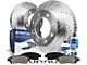 Drilled and Slotted 8-Lug Brake Rotor, Pad, Brake Fluid and Cleaner Kit; Front (07-10 Sierra 2500 HD)