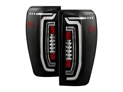 DRL LED Tail Lights; Black Housing; Clear Lens (20-23 Sierra 2500 HD w/ Factory LED Tail Lights)