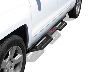 Drop Down Style Nerf Side Step Bars; Matte Black (07-19 Sierra 2500 HD Crew Cab)