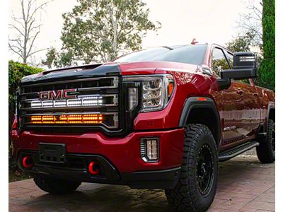 Dual 40-Inch Amber LED Light Bars with Grille Mounting Brackets (20-24 Sierra 2500 HD, Excluding Base & Denali)