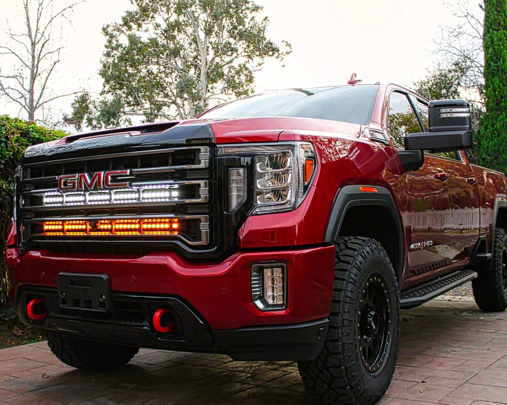Amber Marker Lights Amber LED Grill Lights For Chevy Silverado & GMC Sierra - Front Bumper Marker Lights 2013-2022 Gmc Sierra Marker Lights