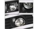 Dual U-Bar LED DRL Headlights with Amber Corners; Black Housing; Clear Lens (07-14 Sierra 2500 HD)