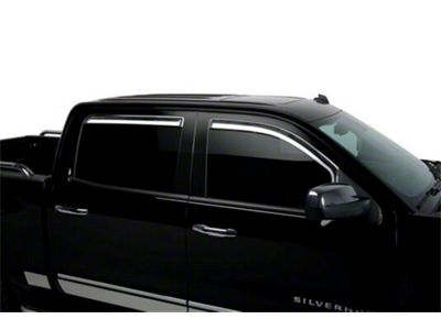 Putco Element Chrome Window Visors; Front and Rear (15-19 Sierra 2500 HD Crew Cab)