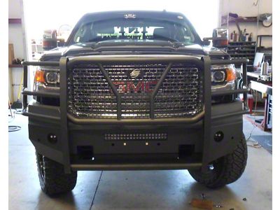 Elevation Aluminum Front Bumper; Fine Textured Black (15-19 Sierra 2500 HD)