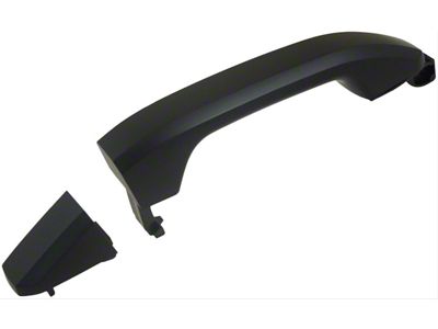 Exterior Door Handle; Rear Right and Left; Smooth Black; Plastic; Without Passive Entry (15-19 Sierra 2500 HD)