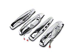 Exterior Door Handles with Driver Side Keyhole; Front and Rear; Chrome (07-14 Sierra 2500 HD Crew Cab)
