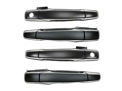 Exterior Door Handles; Front and Rear; Paint to Match Black (07-13 Sierra 2500 HD Crew Cab)