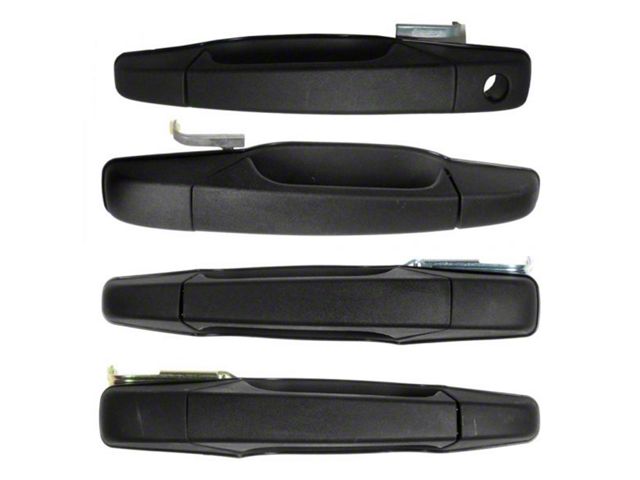 Exterior Door Handles; Front and Rear; Textured Black (07-14 Sierra 2500 HD)