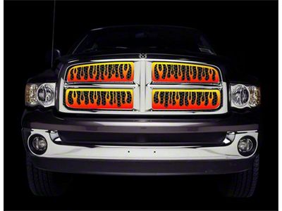 Putco Flaming Inferno Upper Overlay Grille; 4-Color (07-10 Sierra 2500 HD)
