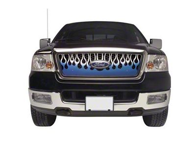 Putco Flaming Inferno Upper Overlay Grille; Blue (07-10 Sierra 2500 HD)