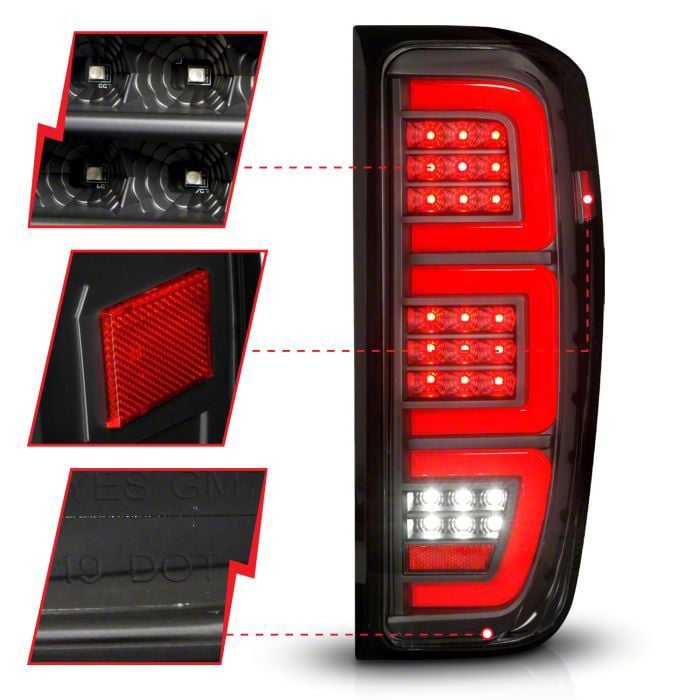 Pair Halogen Tail Lights For 2019-2024 GMC Sierra 1500/2500 – Chrome Housing, Red Lens, W/o Signature Lamp