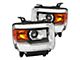 LED Light Strip Projector Headlights; Chrome Housing; Clear Lens (15-19 Sierra 2500 HD w/ Factory Halogen Headlights)