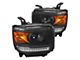 LED Light Strip Projector Headlights; Matte Black Housing; Clear Lens (15-19 Sierra 2500 HD w/ Factory Halogen Headlights)