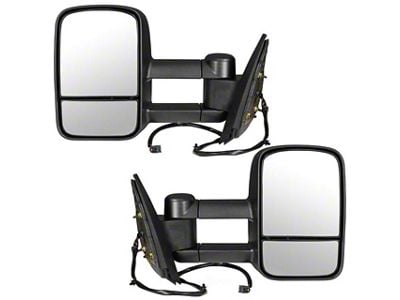 Heated Manual Towing Mirrors; Textured Black (15-19 Sierra 2500 HD)
