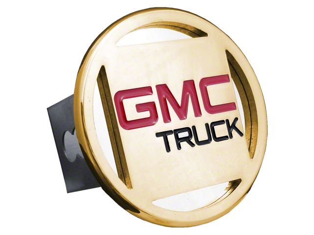 GMC Hitch Cover; Gold (Universal; Some Adaptation May Be Required)