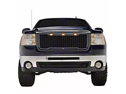 Impulse Upper Replacement Grille with Amber LED Lights; Matte Black (07-10 Sierra 2500 HD)