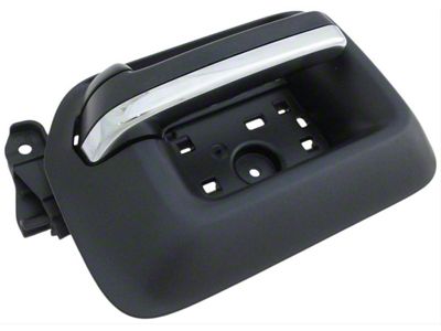 Interior Door Handle; Front Right; Black; With Chrome Insert; Plastic (15-19 Sierra 2500 HD)