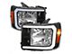 LED Bar Factory Style Headlights; Matte Black Housing; Clear Lens (07-14 Sierra 2500 HD)