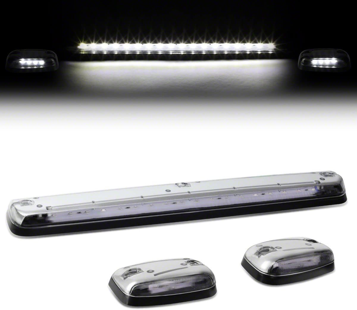 thumbnail image 2 of AUXITO LED Cab Roof Marker Lights For Chevy/GMC 2500/3500 2007-2021 – Amber/White, 3-Piece Kit 2 of 6
