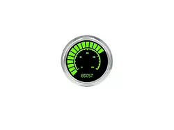 LED Digital Boost Gauge with Chrome Bezel; 2-1/16-Inch; Green; 0-60 PSI (Universal; Some Adaptation May Be Required)