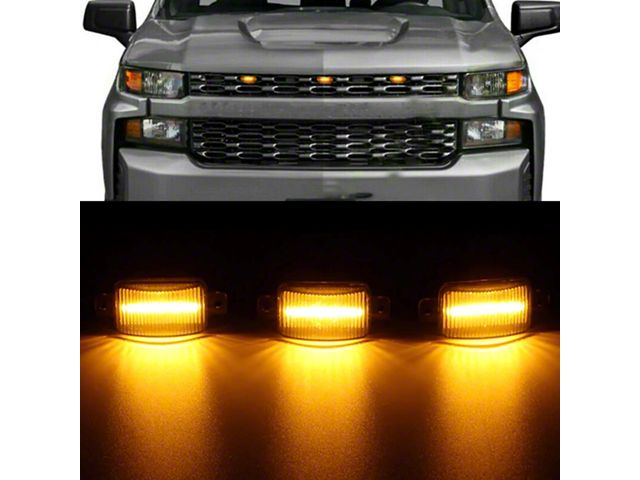 LED Grille Lights; Smoked (16-24 Sierra 2500 HD)